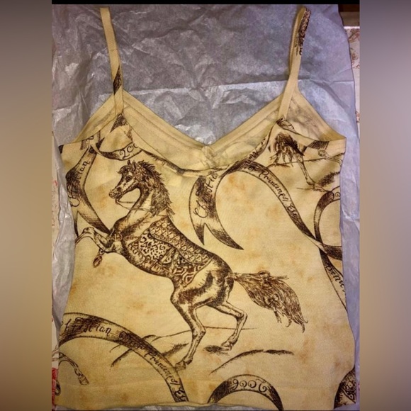 Christian Dior by John Galliano, cashmere/silk saddle bag print camisole. - Picture 3 of 7